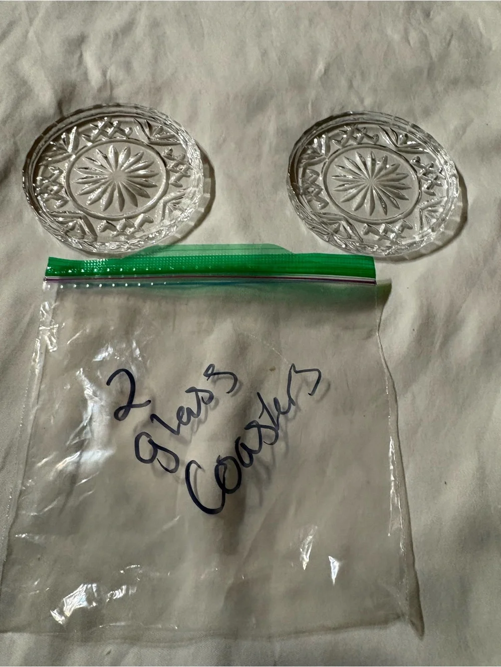 Glass Starburst Coasters - Clear (Set of 2)